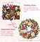 Spring Summer Wreaths for Front Door, 24 Inch Large Floral Door Wreath with Magnolia Petunia Flowers and Ivy Leaves, Farmhouse Spring Summer Wreath for Porch Wall Indoor Outdoor Decor
